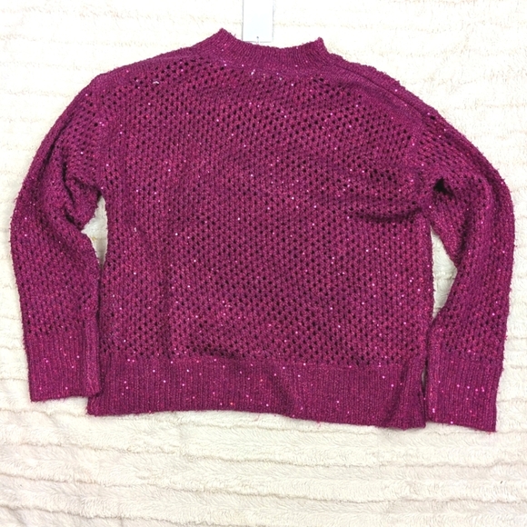 Jessica Simpson Mukami Open Stitch Pullover Magenta Purple - Picture 12 of 16